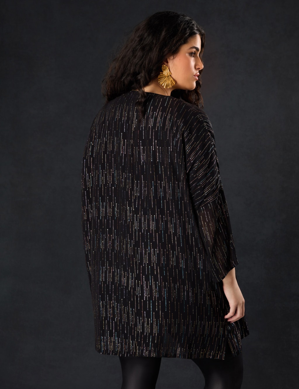 Metallic duster coat sale