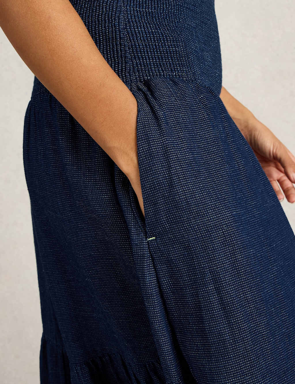 Pure Cotton Textured Maxi Tiered Skirt 5 of 6