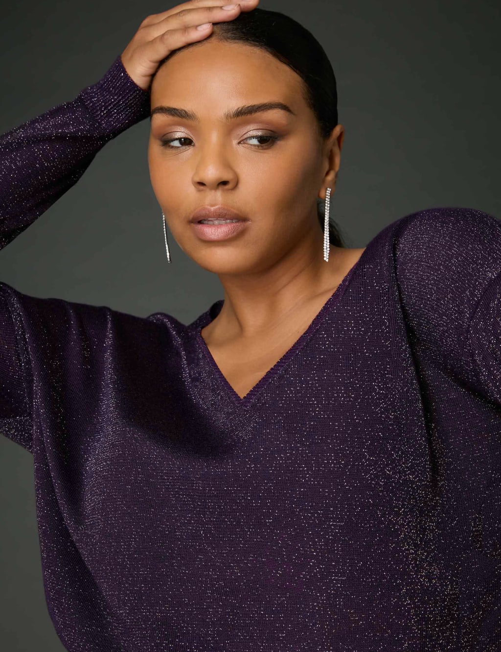 V neck sparkly jumper top