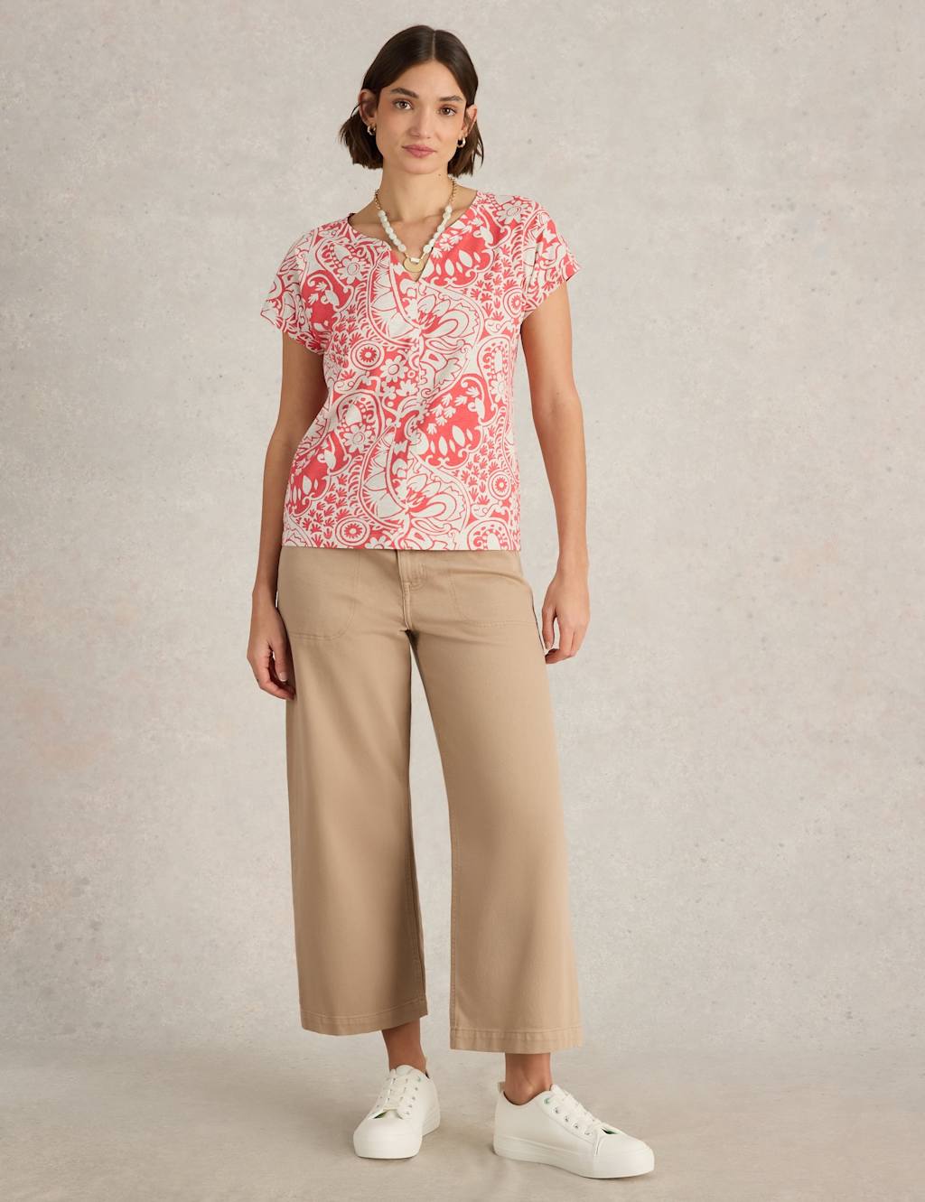 Pure Cotton Printed Notch Neck T-Shirt 3 of 6