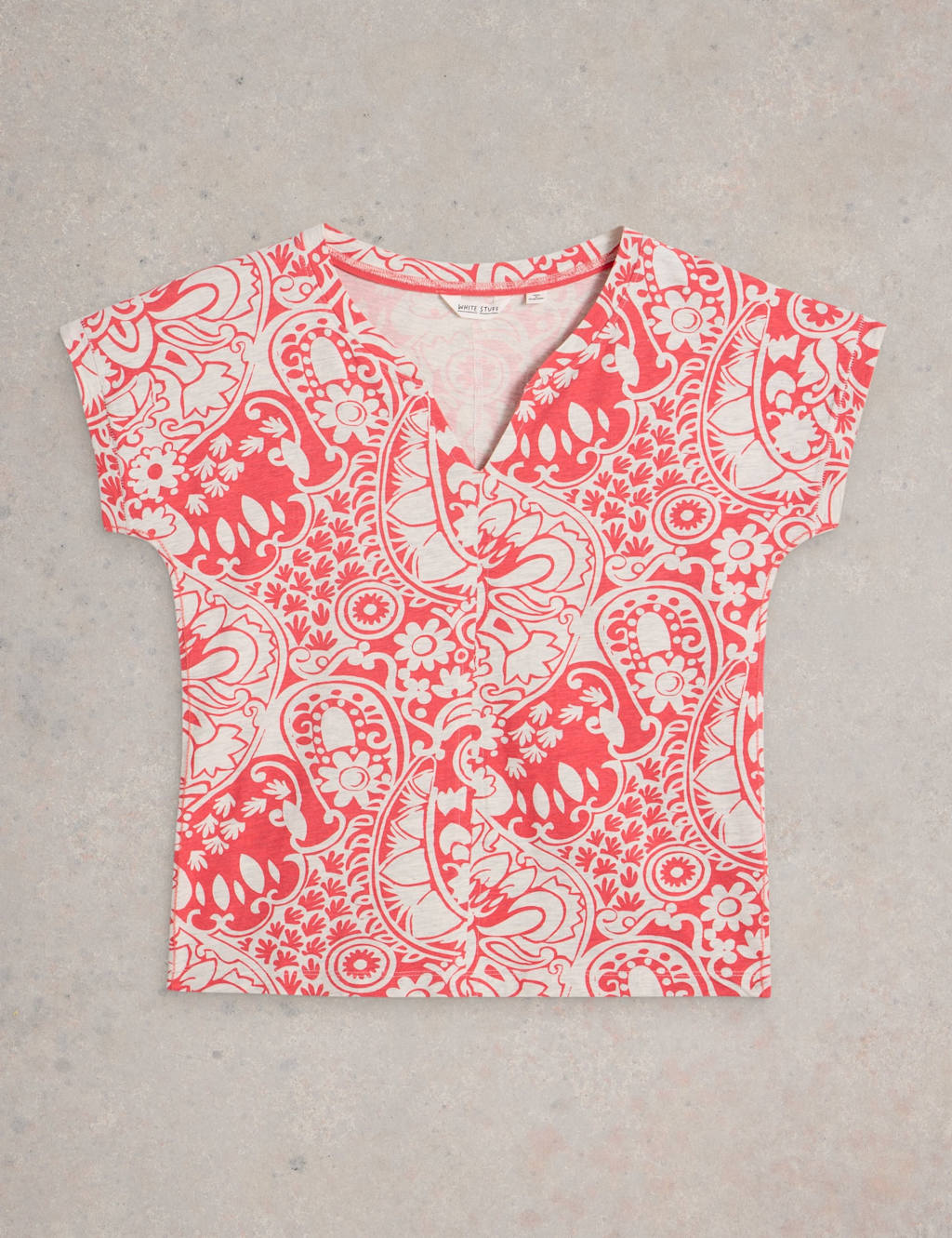 Pure Cotton Printed Notch Neck T-Shirt 2 of 6