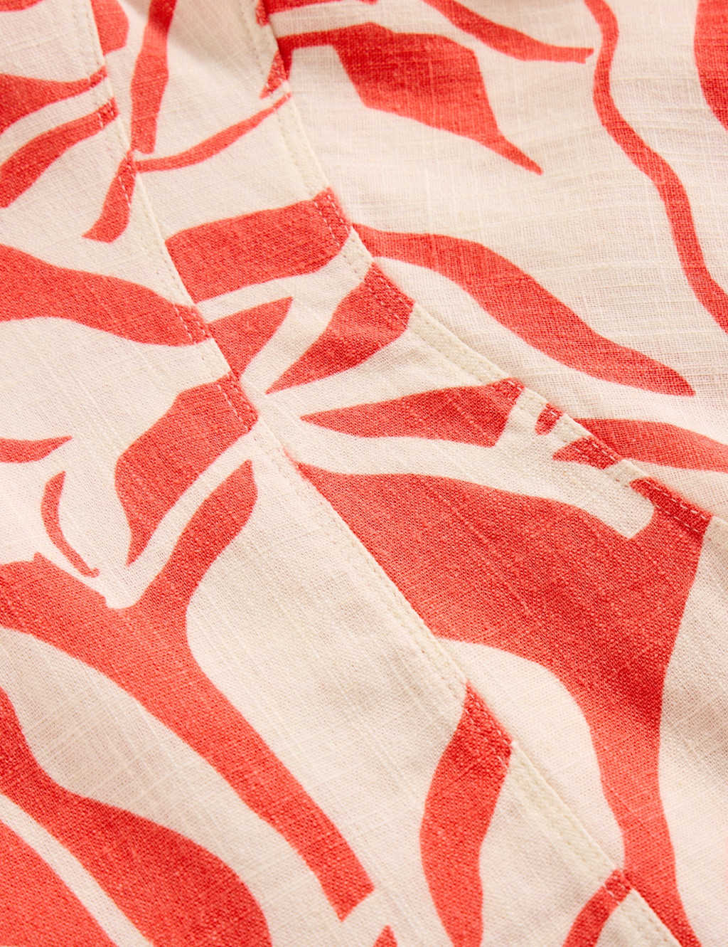 Printed Round Neck Top with Linen 6 of 6