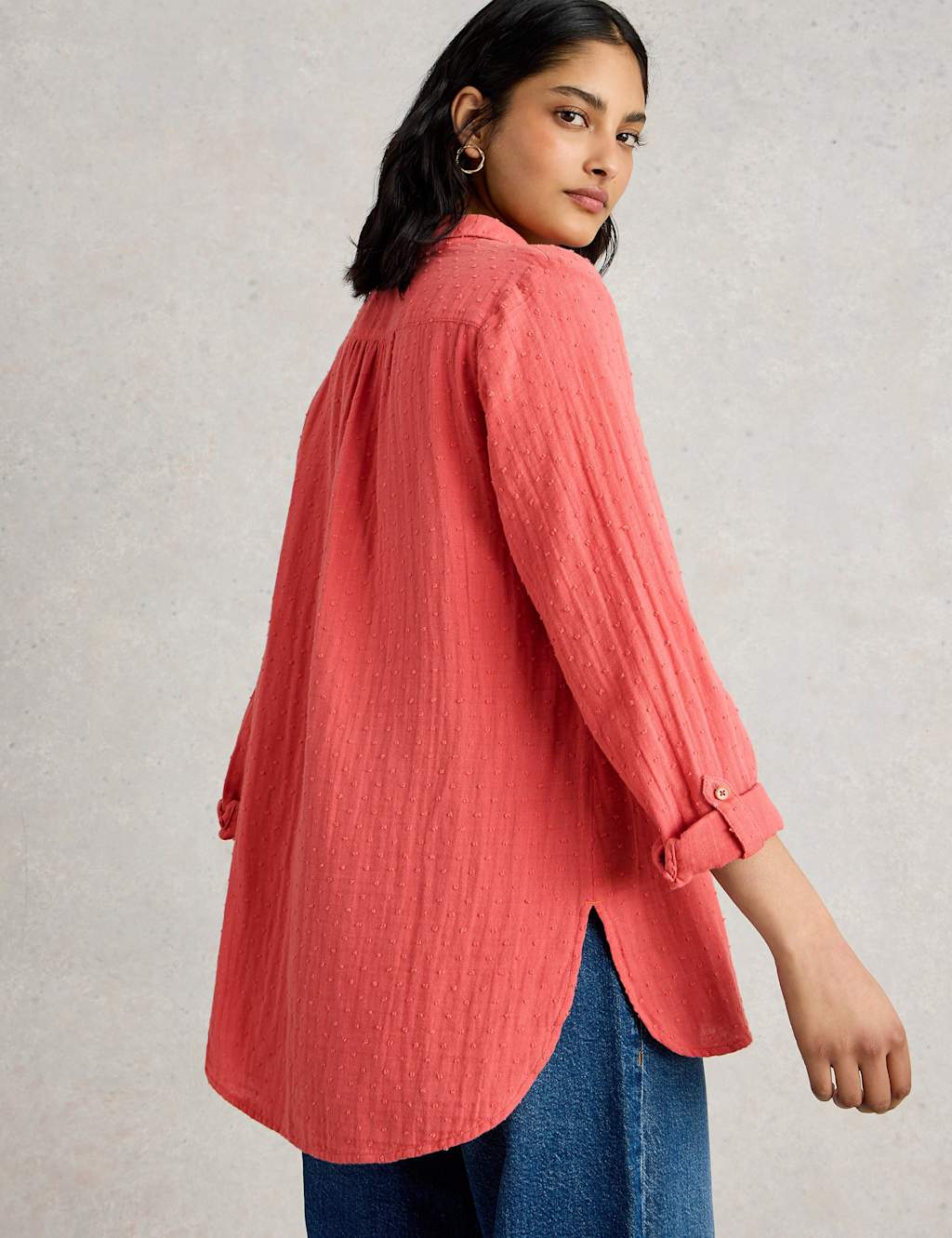 Pure Cotton Textured Longline Shirt 4 of 6
