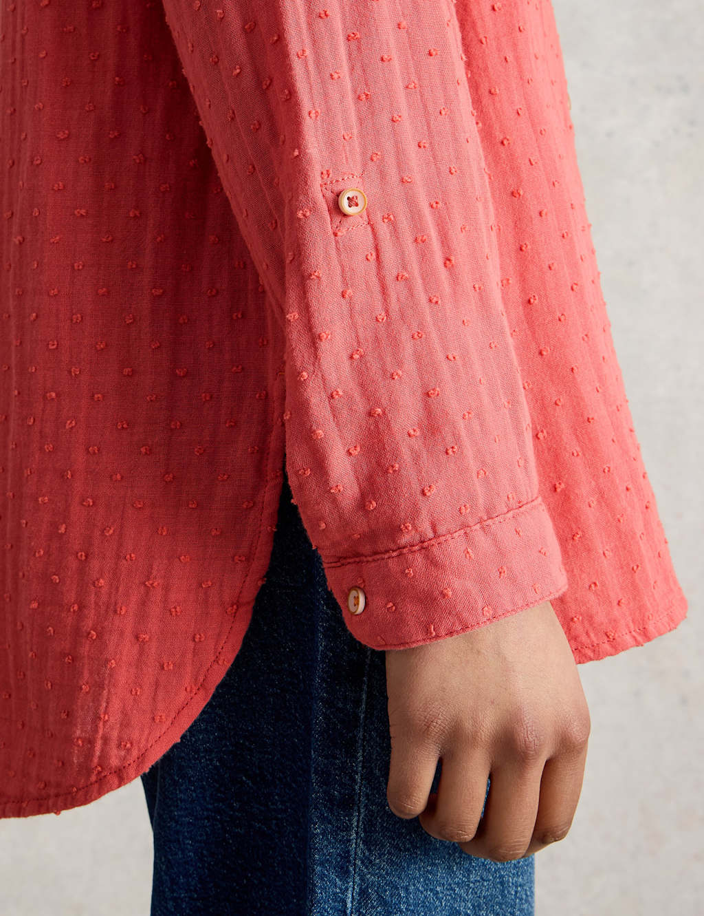 Pure Cotton Textured Longline Shirt 5 of 6