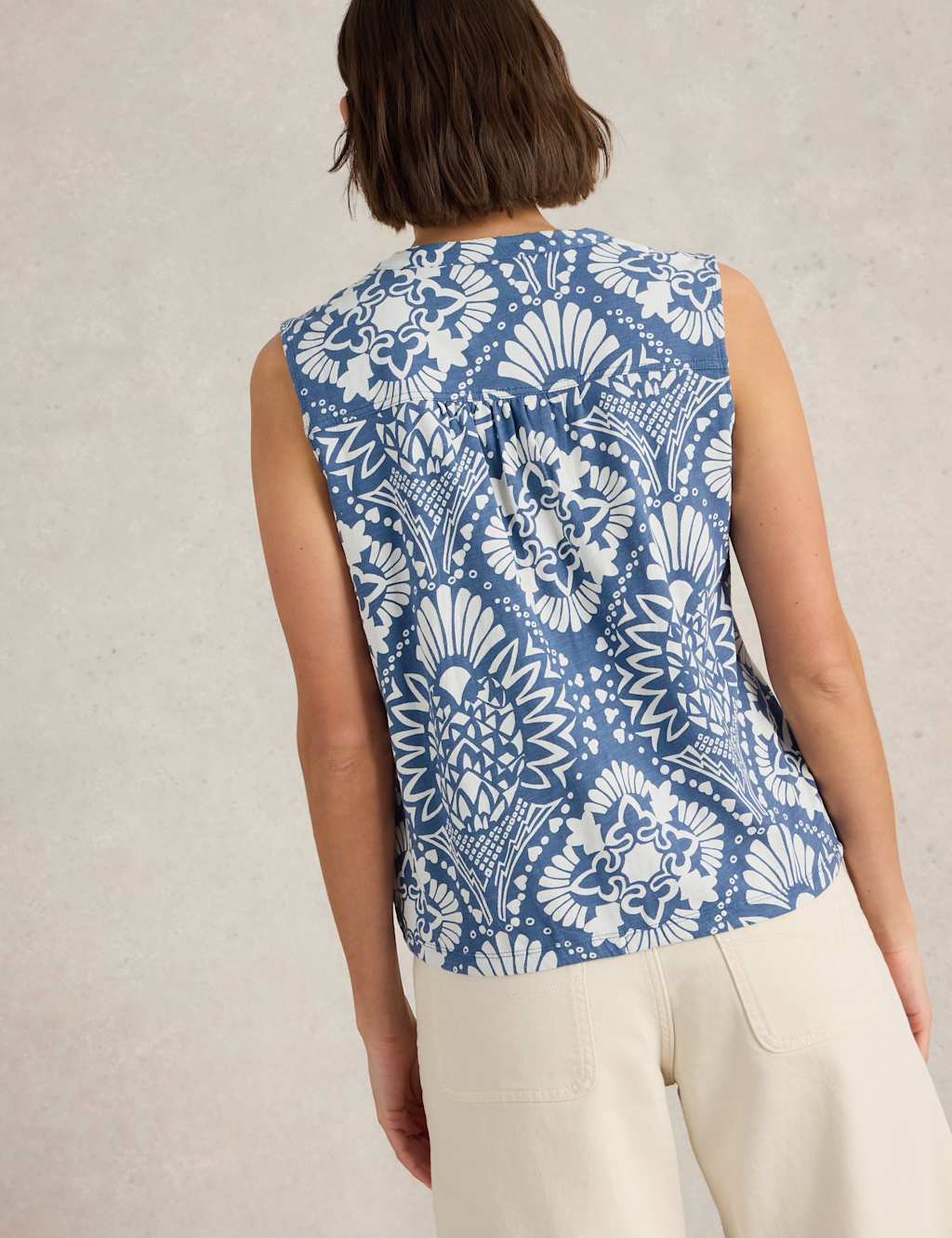 Pure Cotton Printed Sleeveless Top 4 of 6