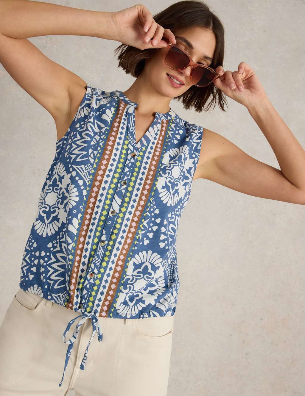 Pure Cotton Printed Sleeveless Top 5 of 6