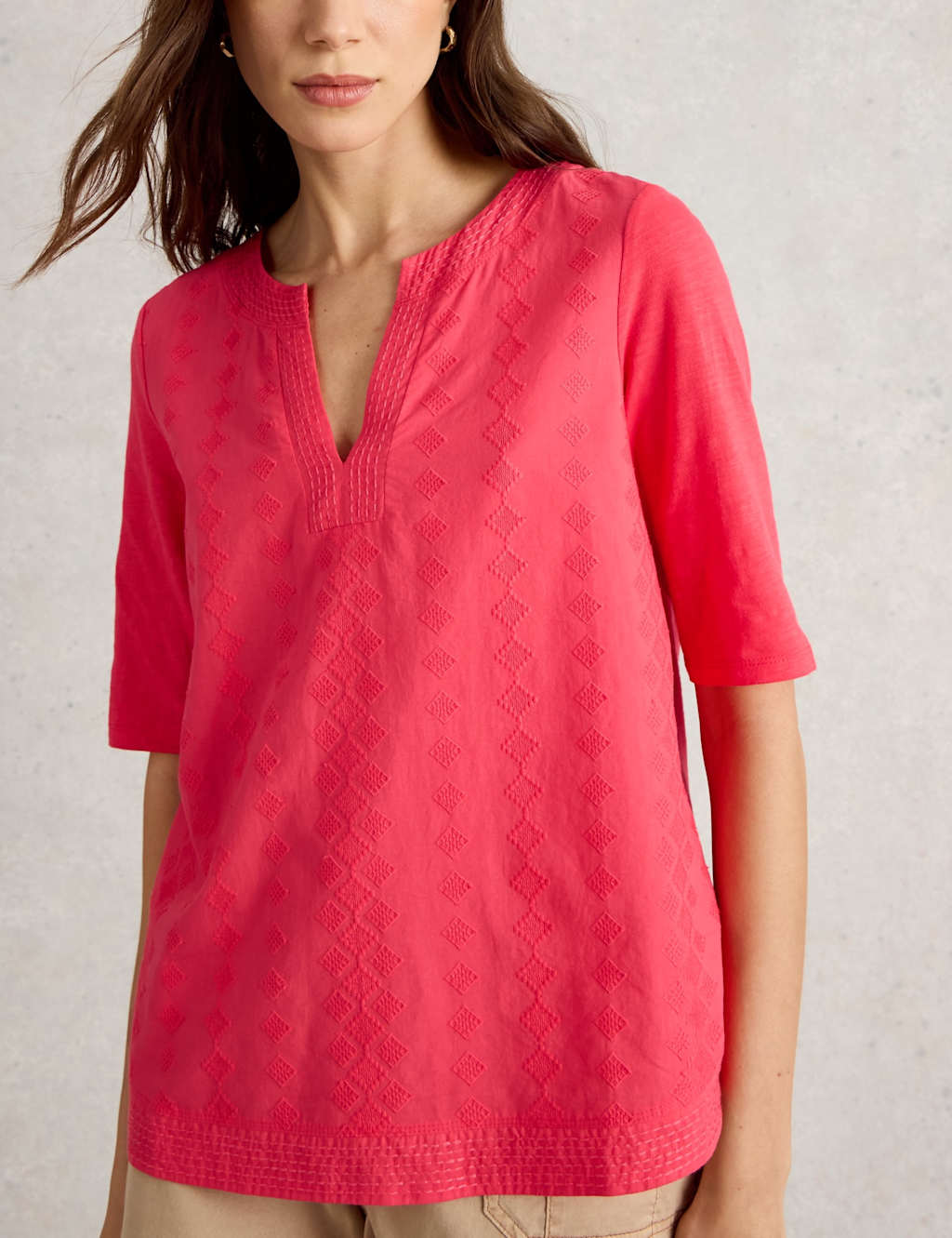 Pure Cotton Embroidered Top 5 of 6