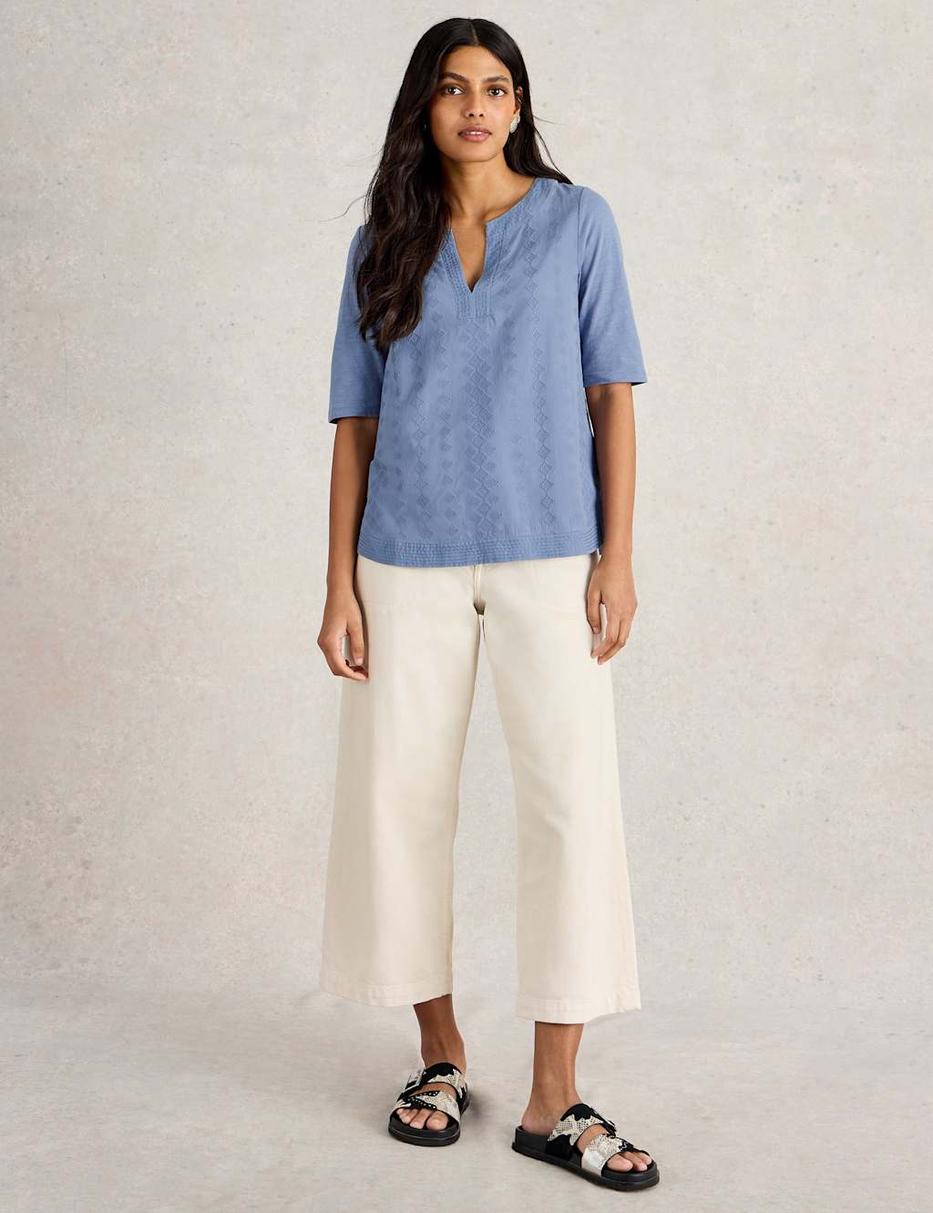Pure Cotton Embroidered Top 3 of 6