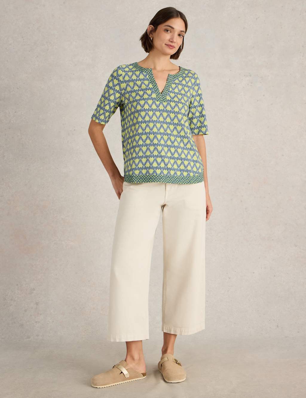 Pure Cotton Printed Notch Neck Top 3 of 6