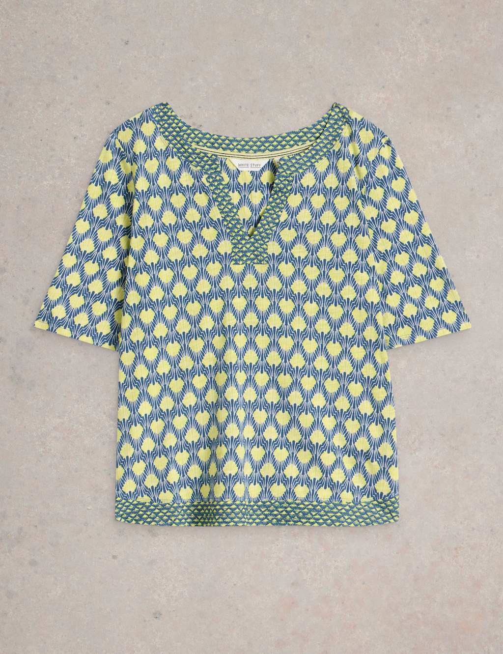 Pure Cotton Printed Notch Neck Top 2 of 6