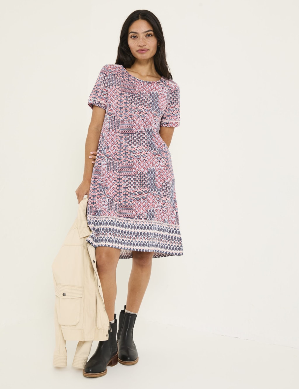Cotton Rich Geometric Mini Dress 5 of 5