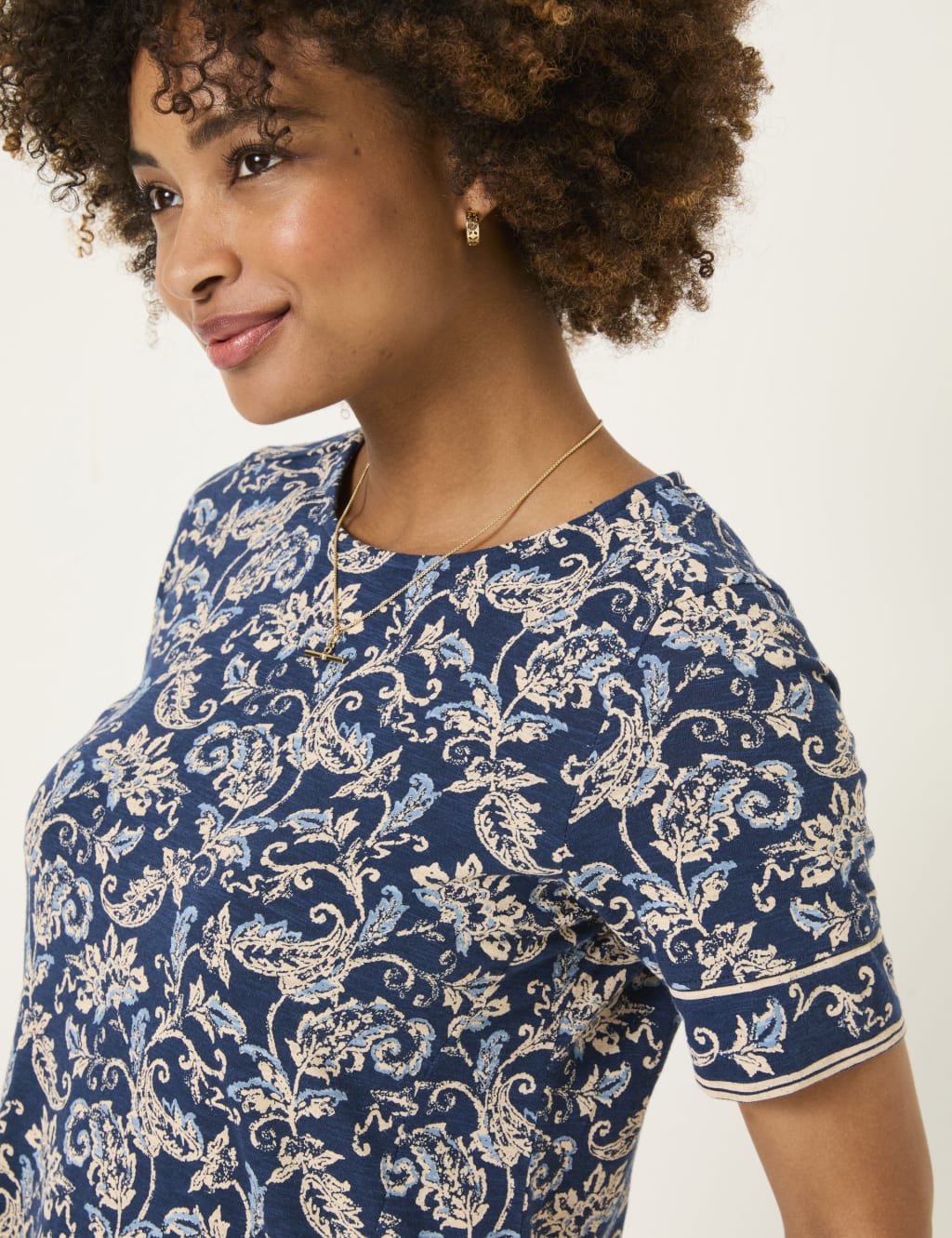 Cotton Rich Paisley Mini Skater Dress 4 of 10
