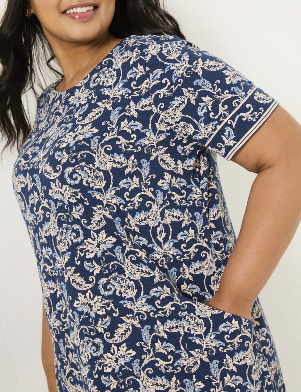 Cotton Rich Paisley Mini Skater Dress 7 of 10