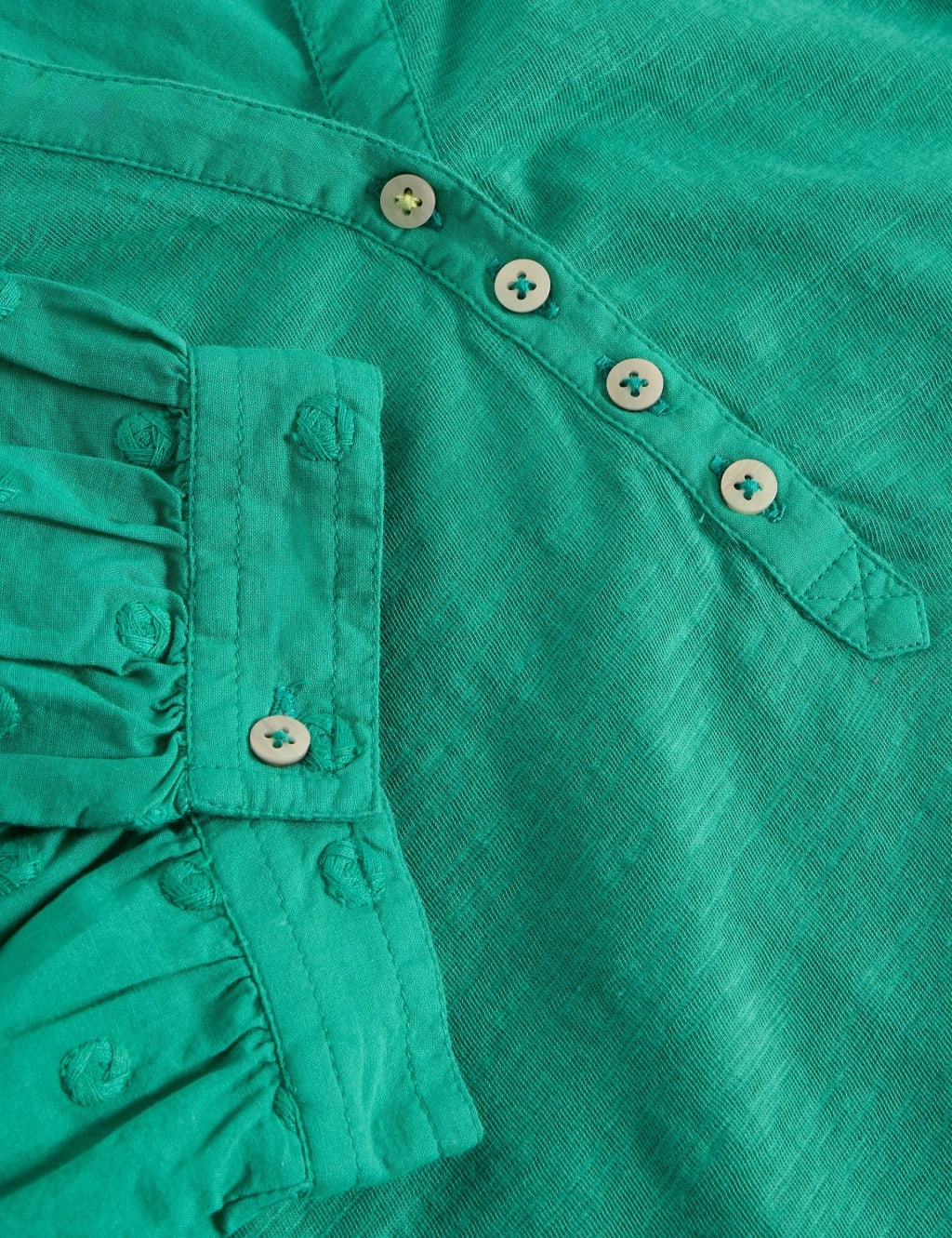 Pure Cotton Broderie V-Neck Top 3 of 7