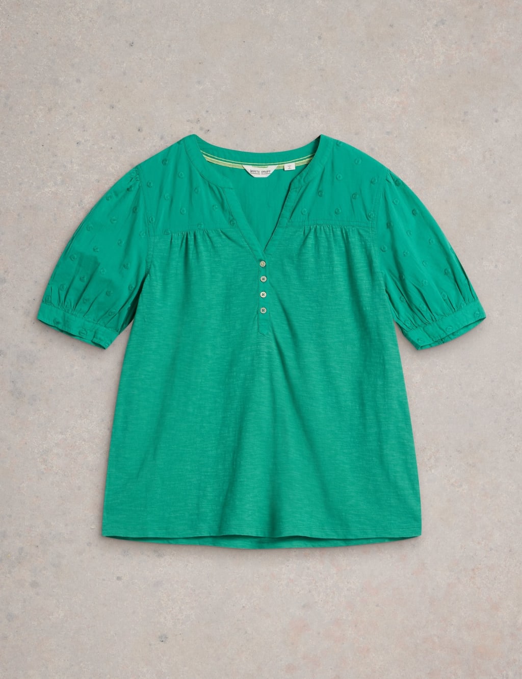 Pure Cotton Broderie V-Neck Top 2 of 7