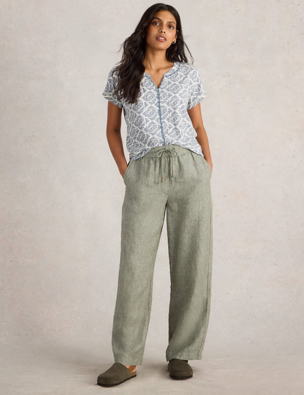 Pure Cotton Embroidered Notch Neck T-Shirt 3 of 6