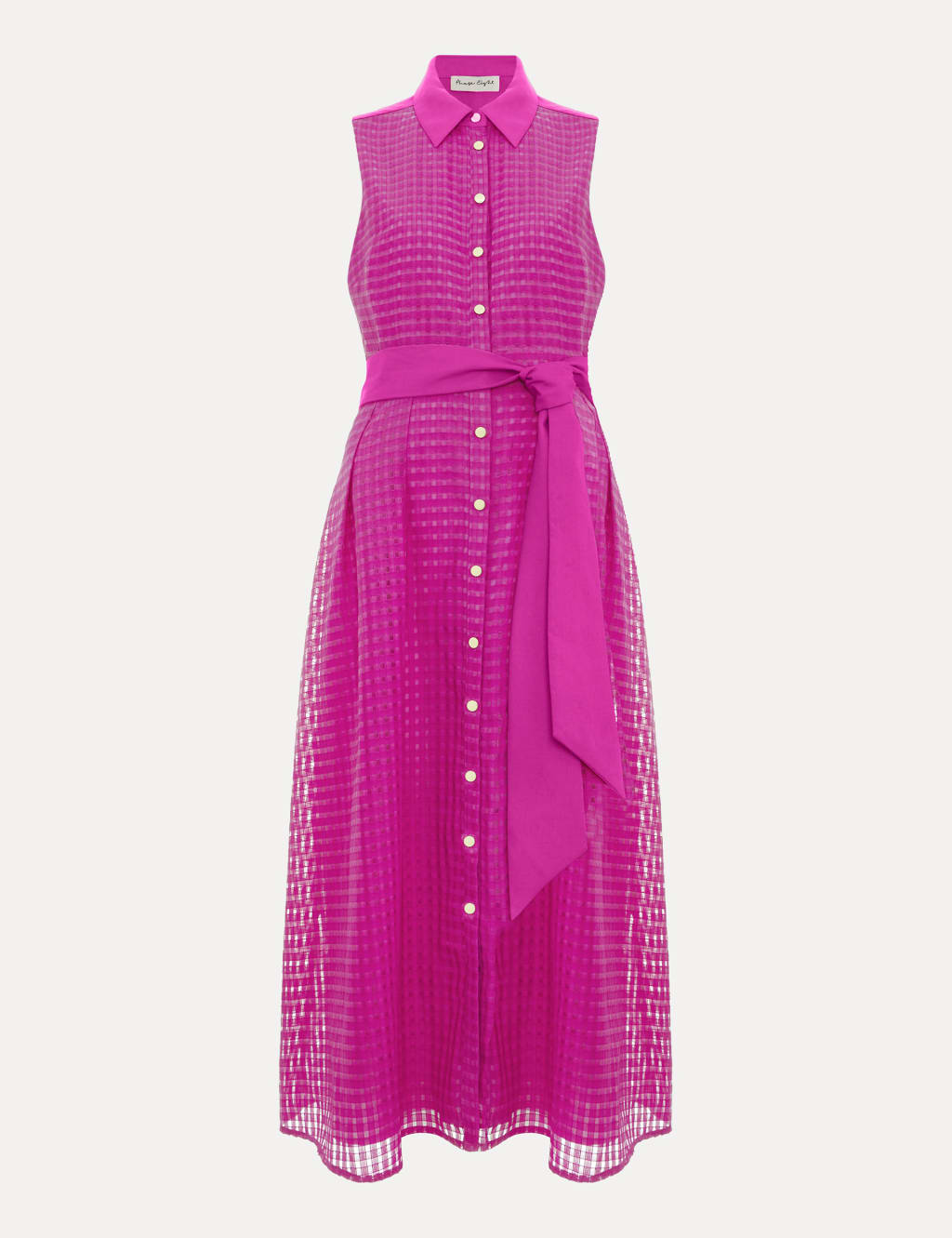 Checked Belted Midi Shirt Dress 2 of 6