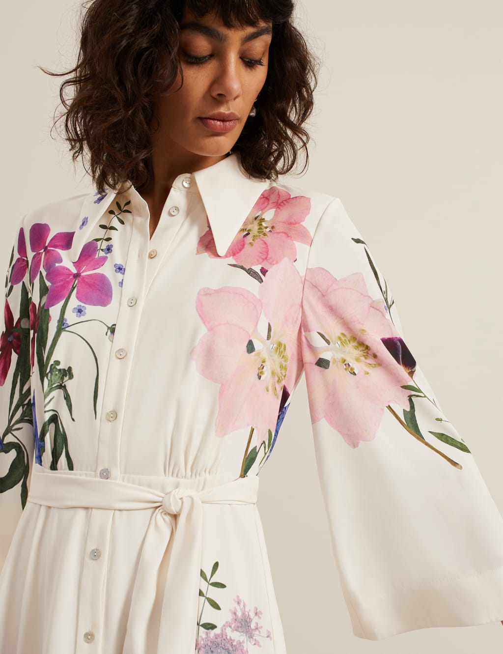Floral Midi Shirt Dress