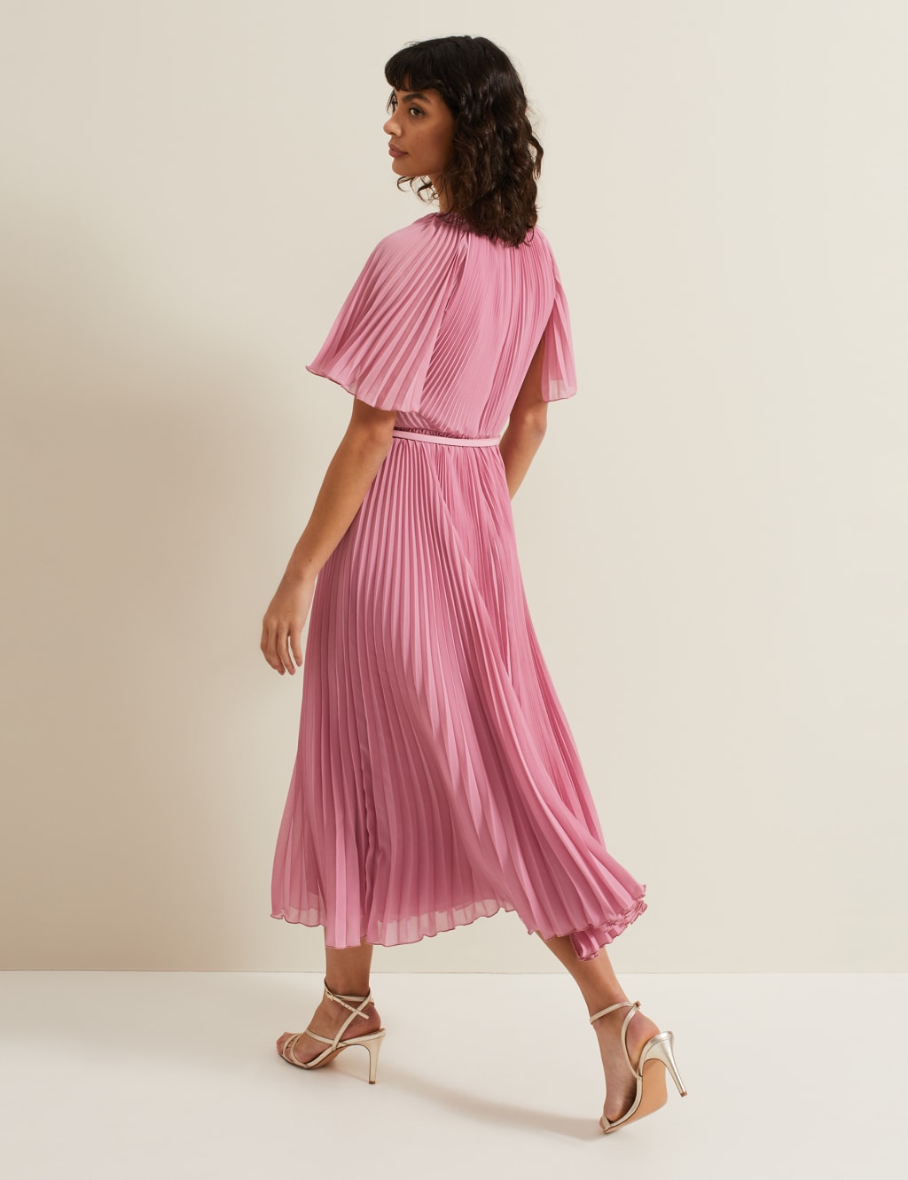 Pleated midi skater dress shop