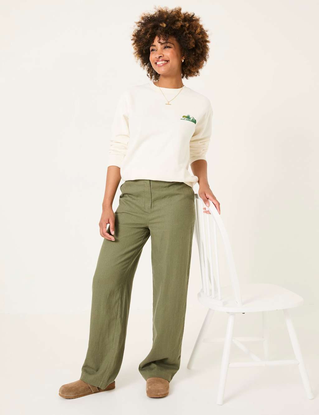 Linen Rich Wide Leg Trousers 6 of 6
