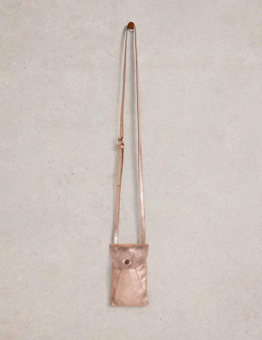 Leather Metallic Cross Body Phone Bag 2 of 4