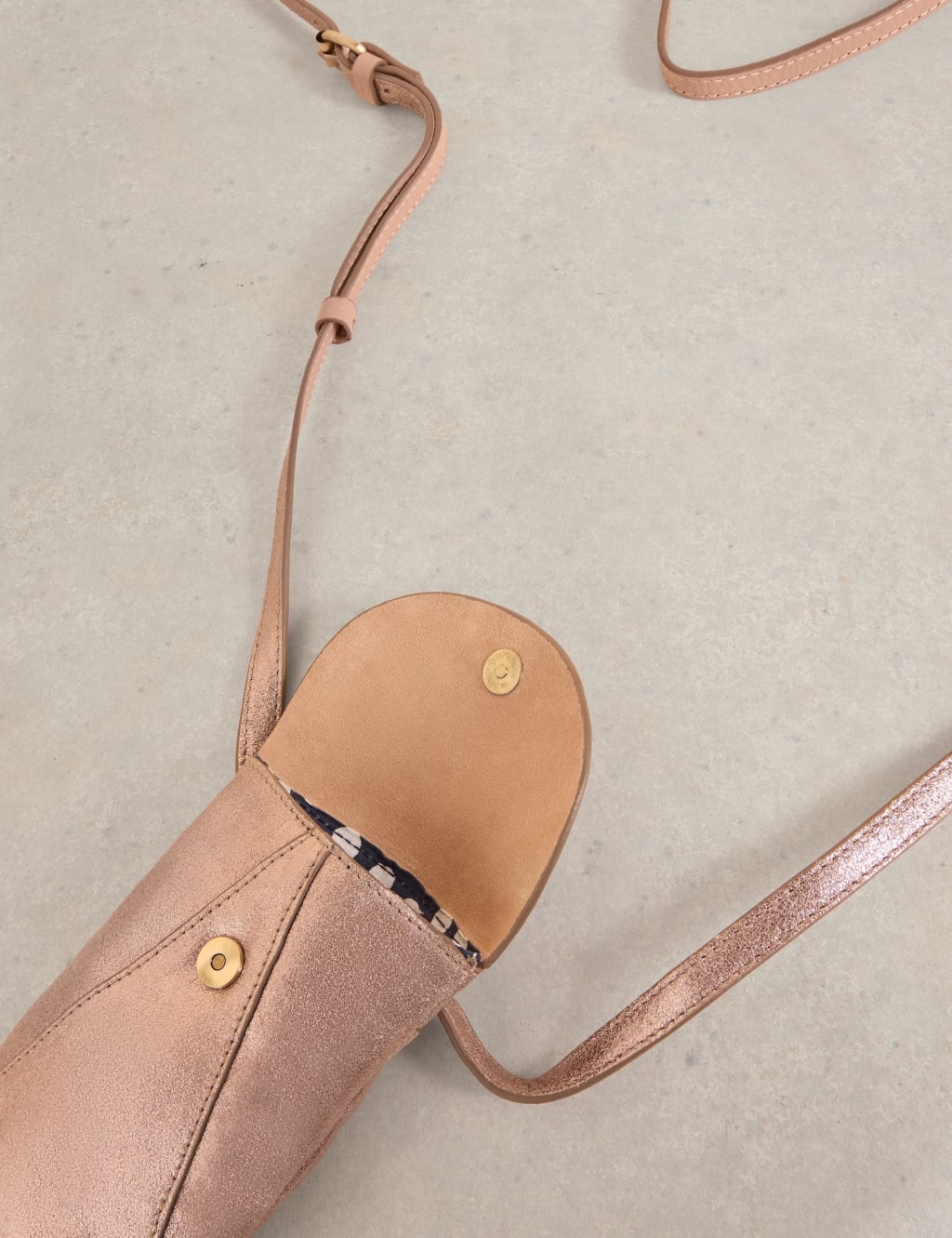 Leather Metallic Cross Body Phone Bag 4 of 4