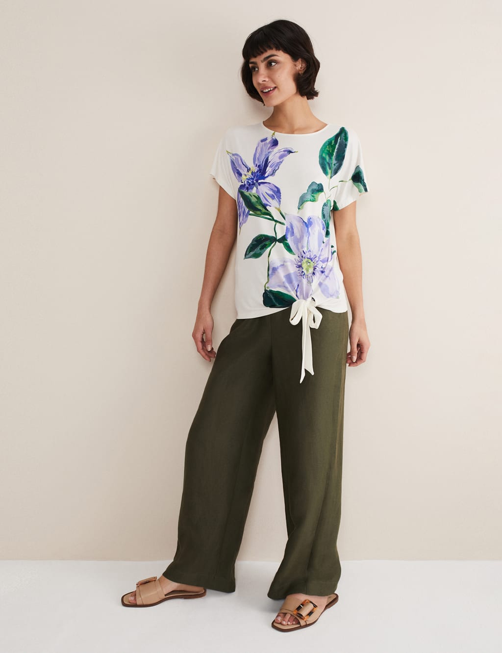 Floral Tie Front T-Shirt 4 of 6
