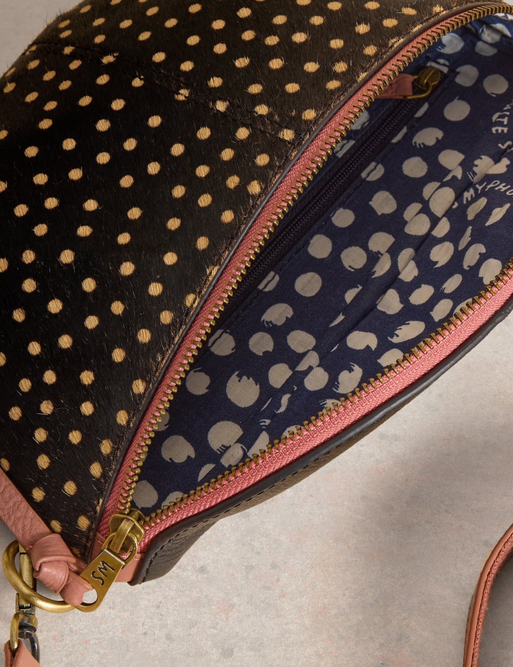 Leather Polka Dot Mini Sling Bag 4 of 4