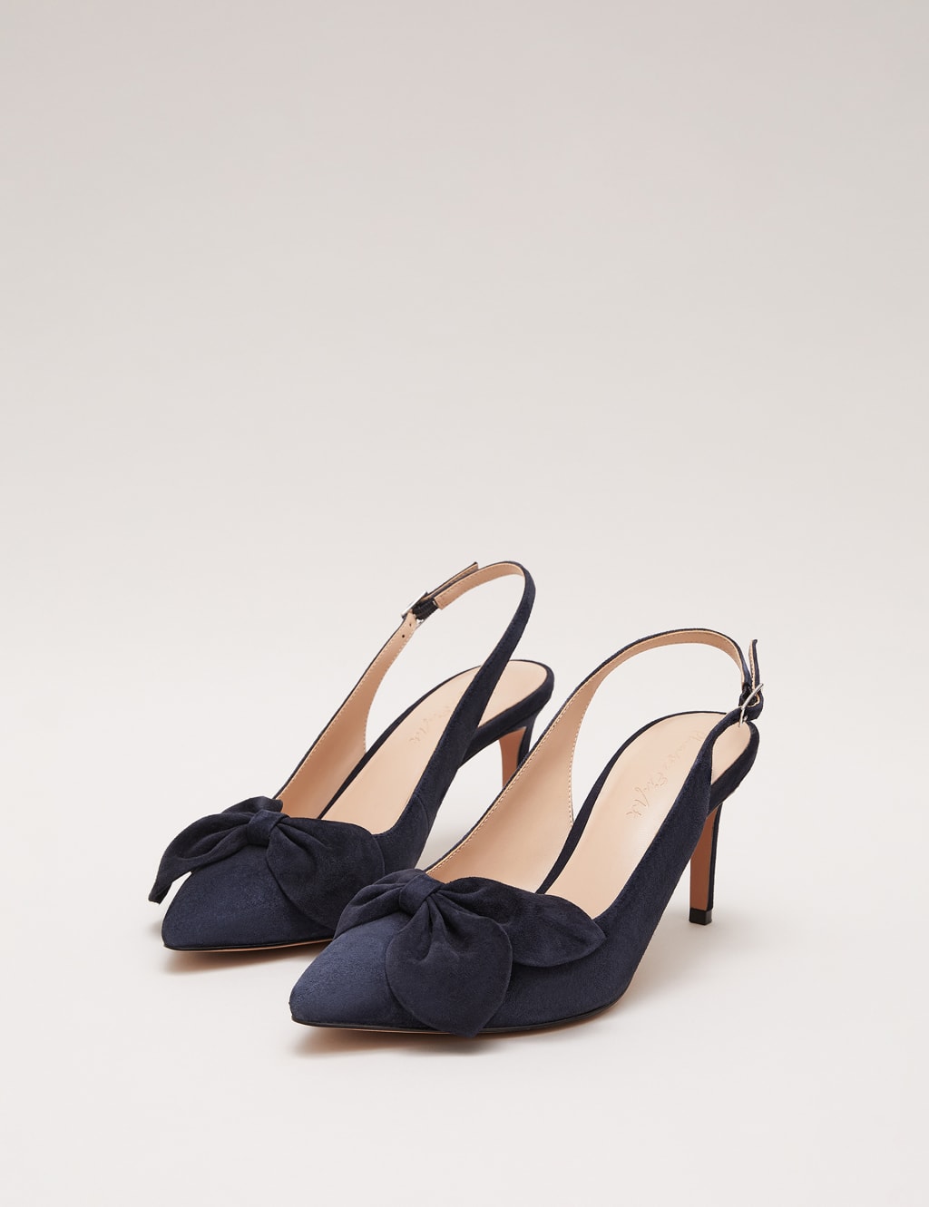 Suede Bow Pointed Slingback Shoes 5 of 8
