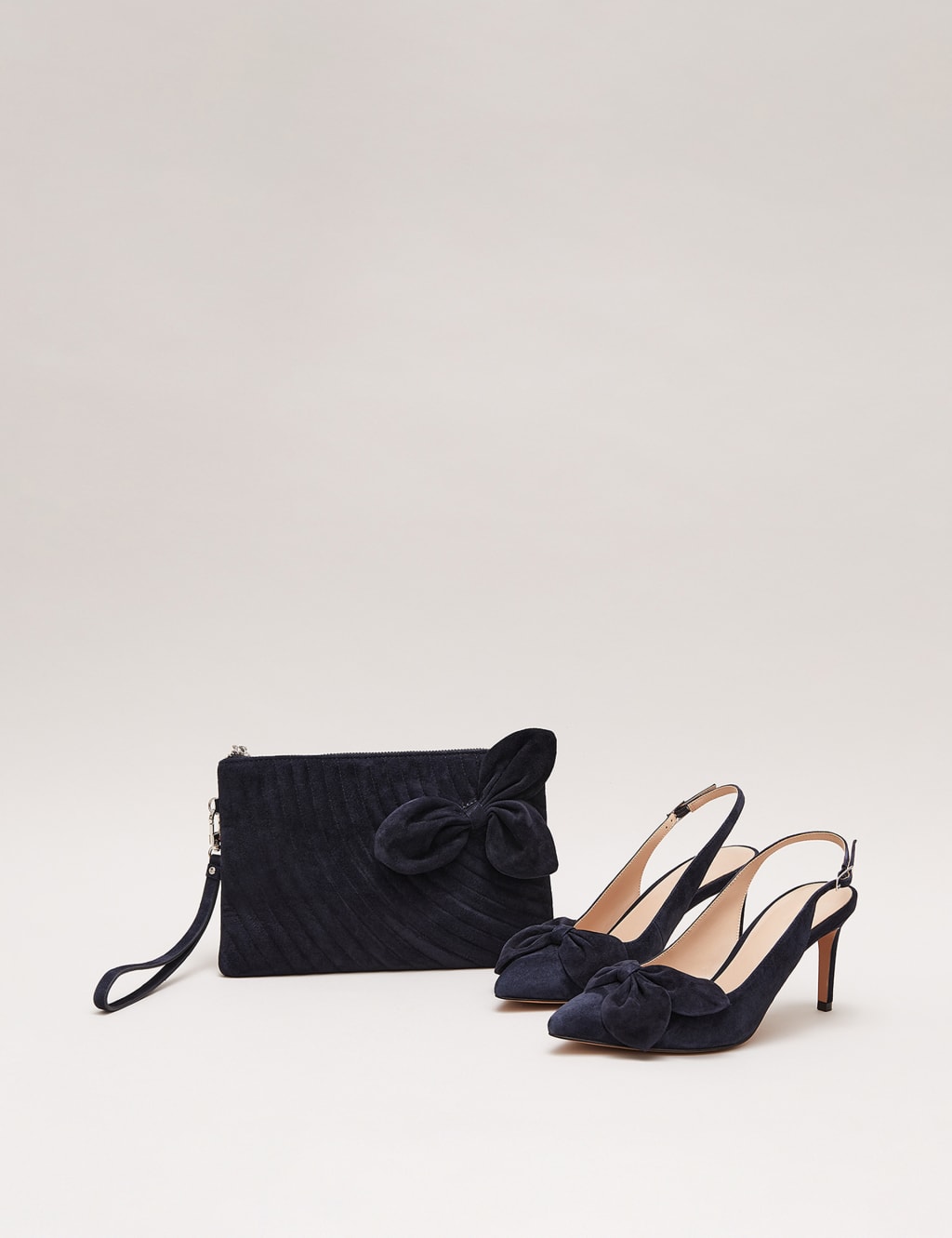 Suede Bow Pointed Slingback Shoes 8 of 8