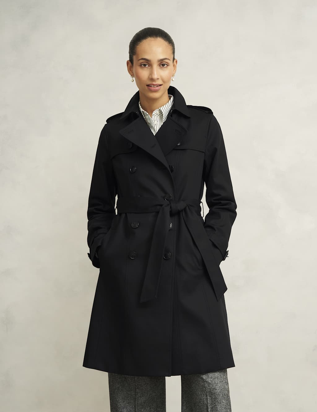 Cotton Rich Belted Double Breasted Trench Coat 3 of 9