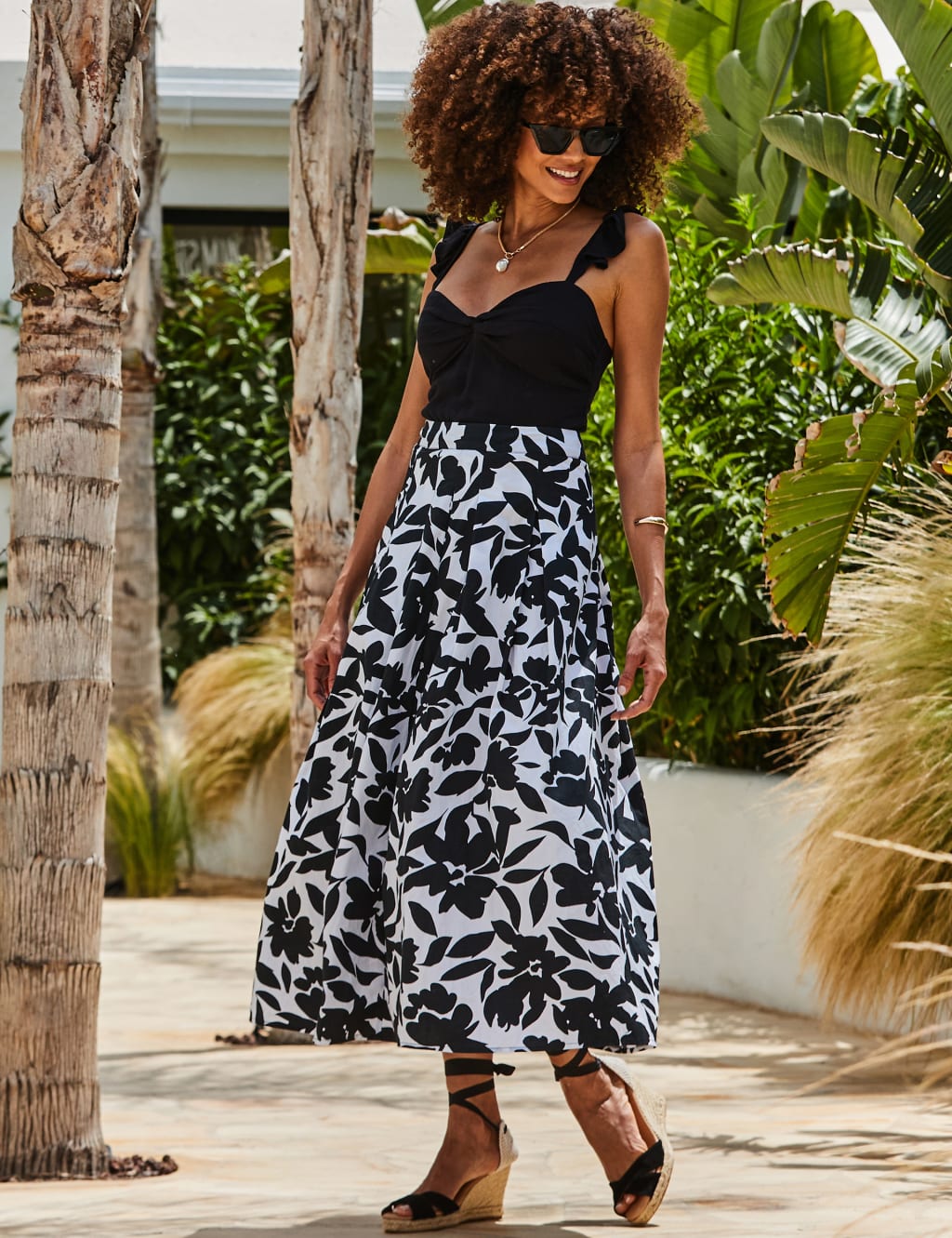 Floral midi skirt cotton on cheap