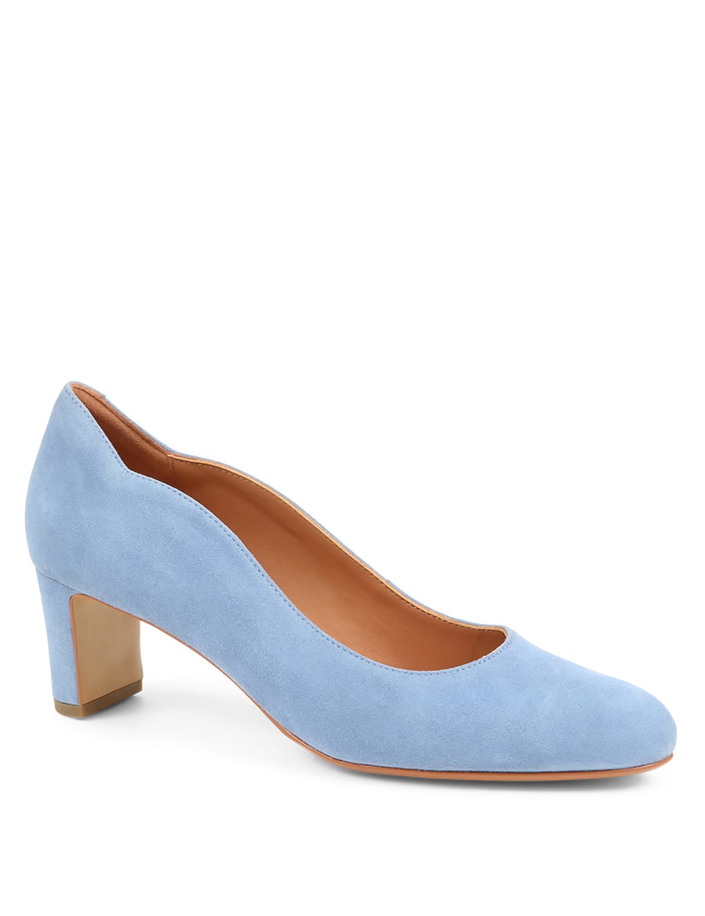 Suede Block Heel Court Shoes 2 of 7