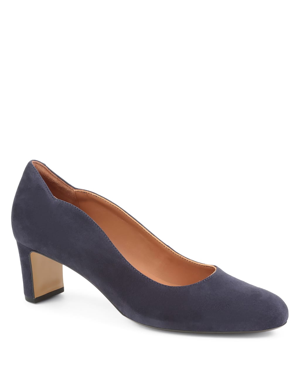Suede Block Heel Court Shoes 2 of 7