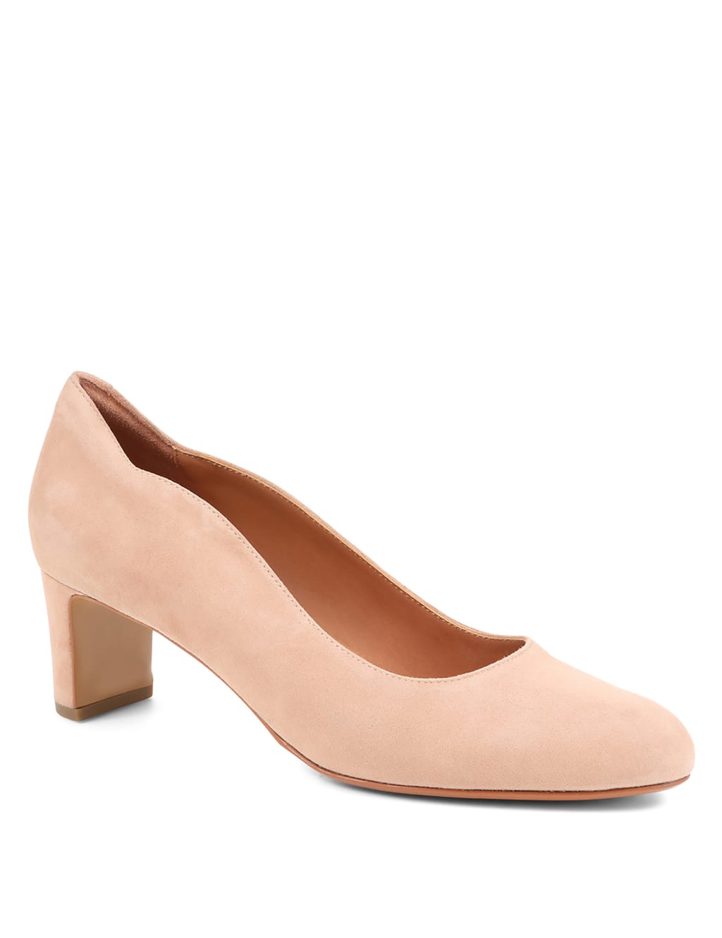 Suede Block Heel Court Shoes 2 of 7