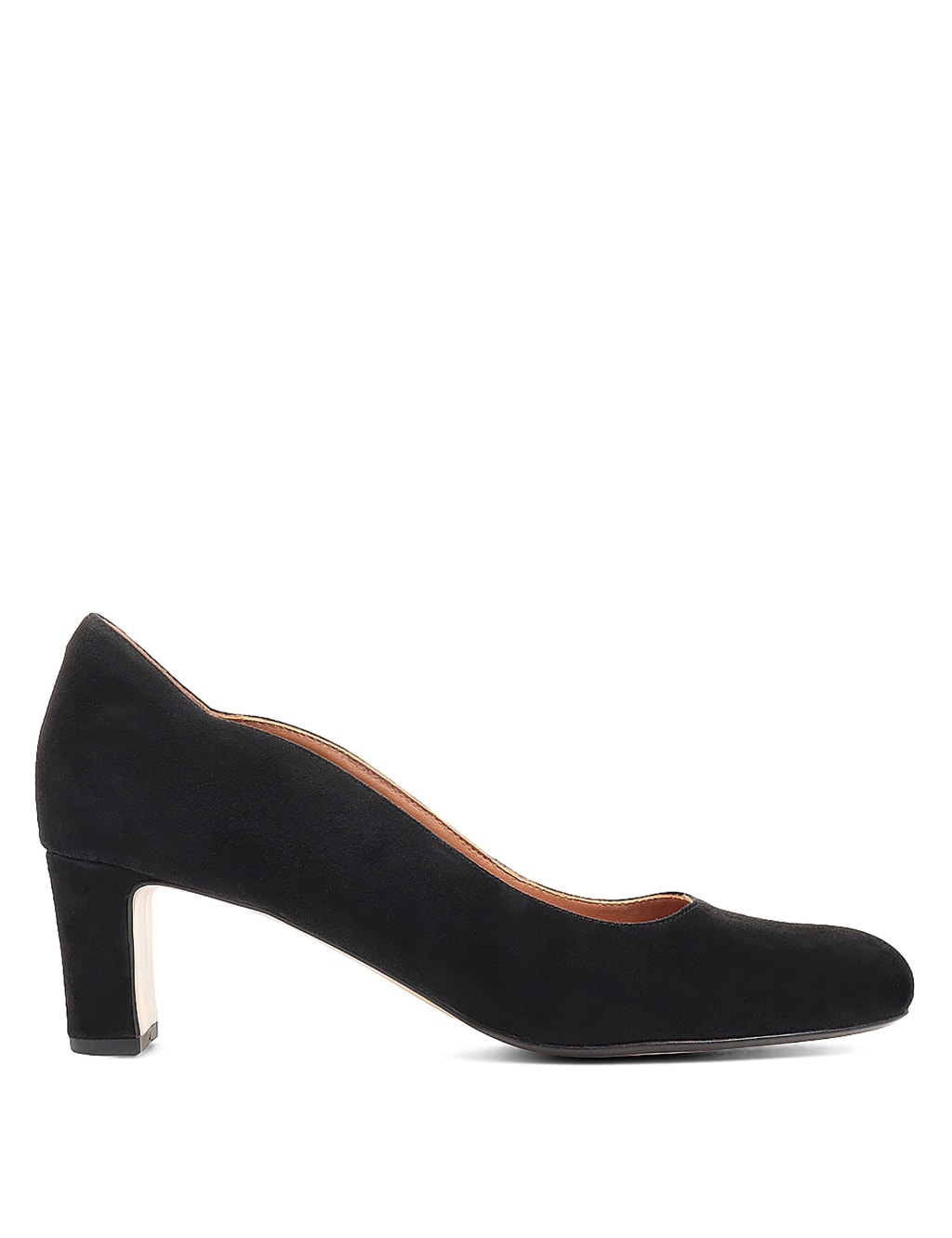 Black chunky heel court shoes best sale