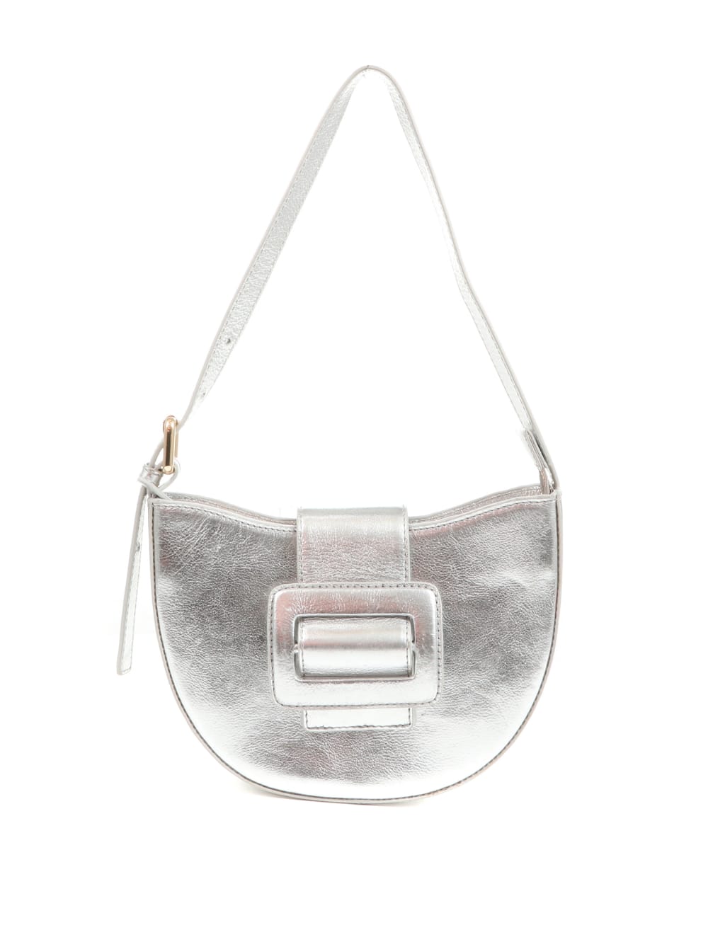 Leather Metallic Buckle Detail Shoulder Bag 2 of 3