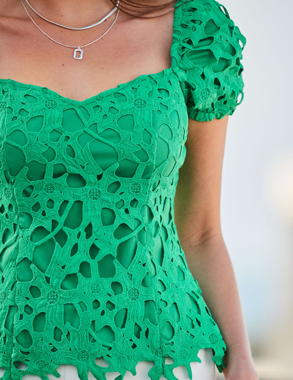 Lace Sweetheart Neck Top 5 of 6