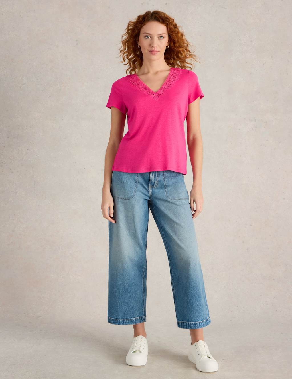 Linen Rich Lace Insert T-Shirt 3 of 6