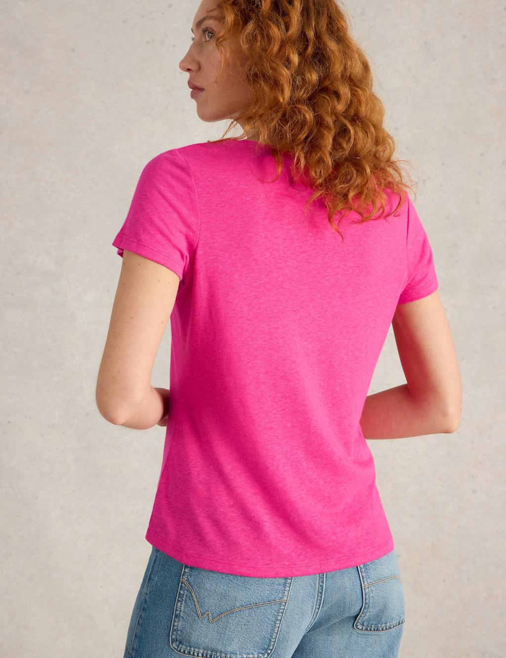 Linen Rich Lace Insert T-Shirt 4 of 6