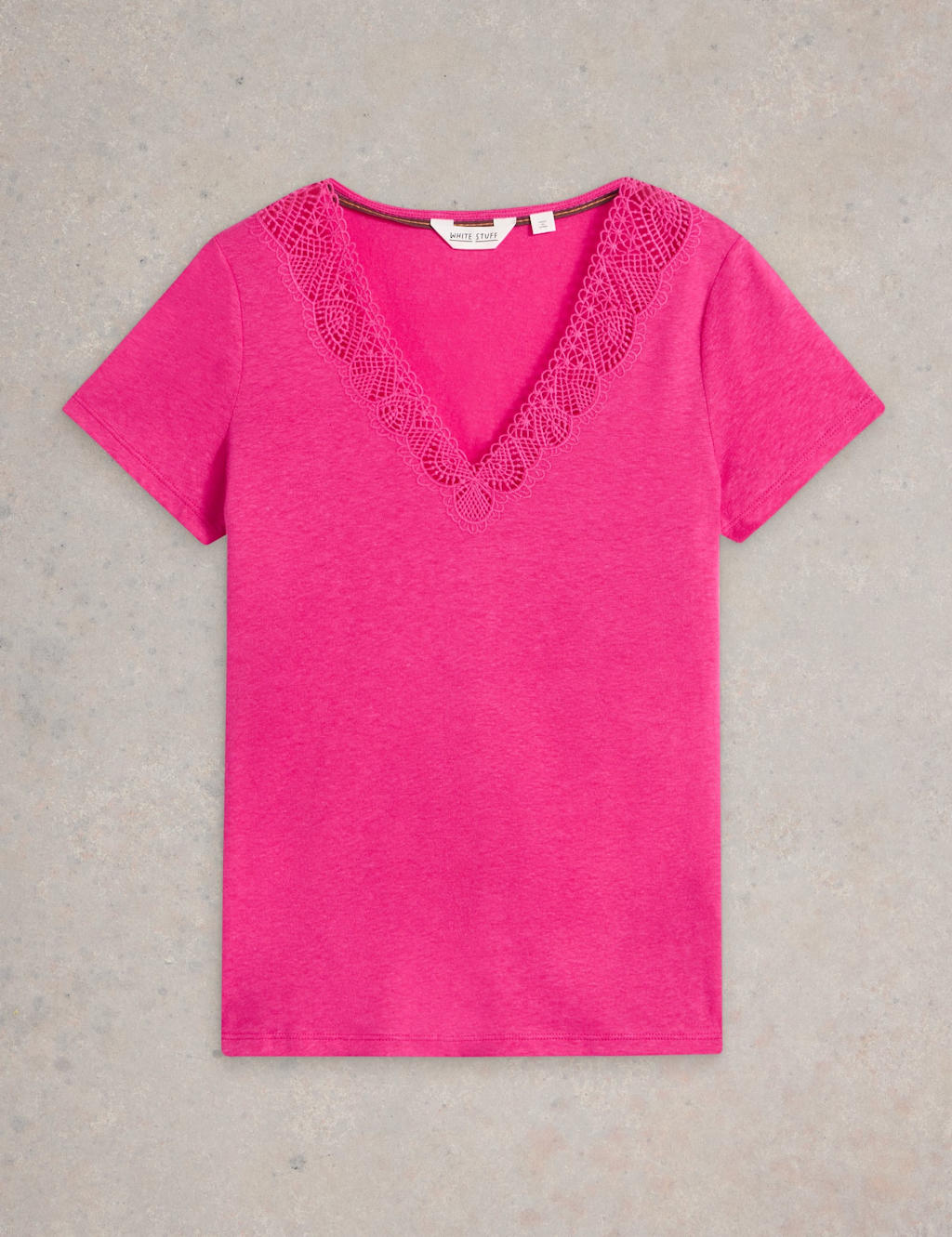 Linen Rich Lace Insert T-Shirt 2 of 6