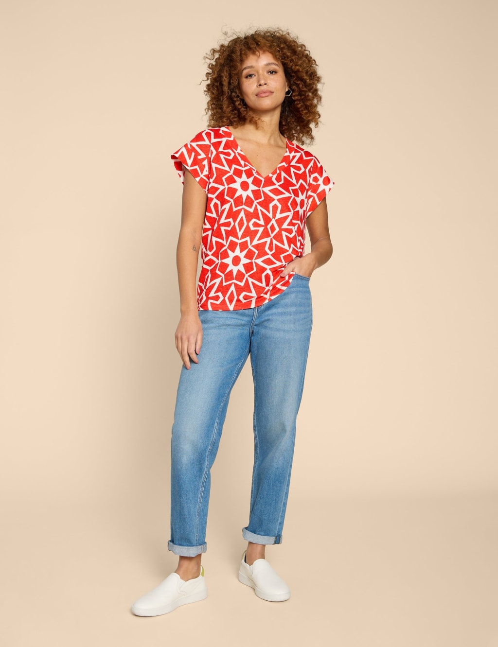 Pure Linen Printed T-Shirt 3 of 6