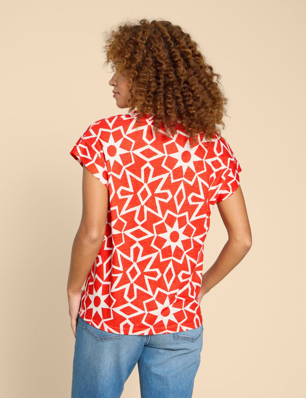 Pure Linen Printed T-Shirt 4 of 6
