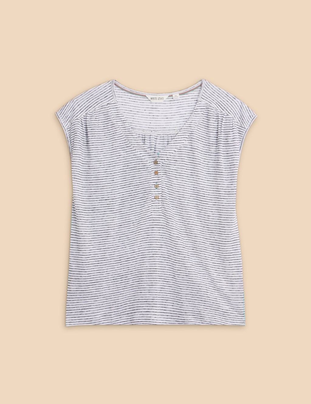 Pure Linen Striped V-Neck Vest Top 2 of 5