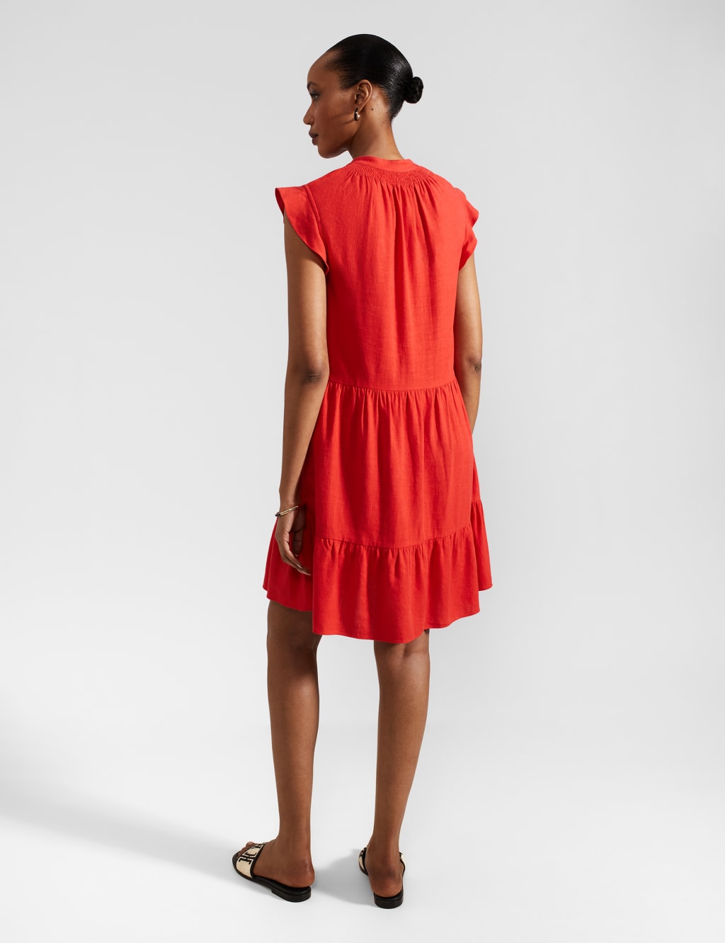 Frill sleeve shift dress cheap