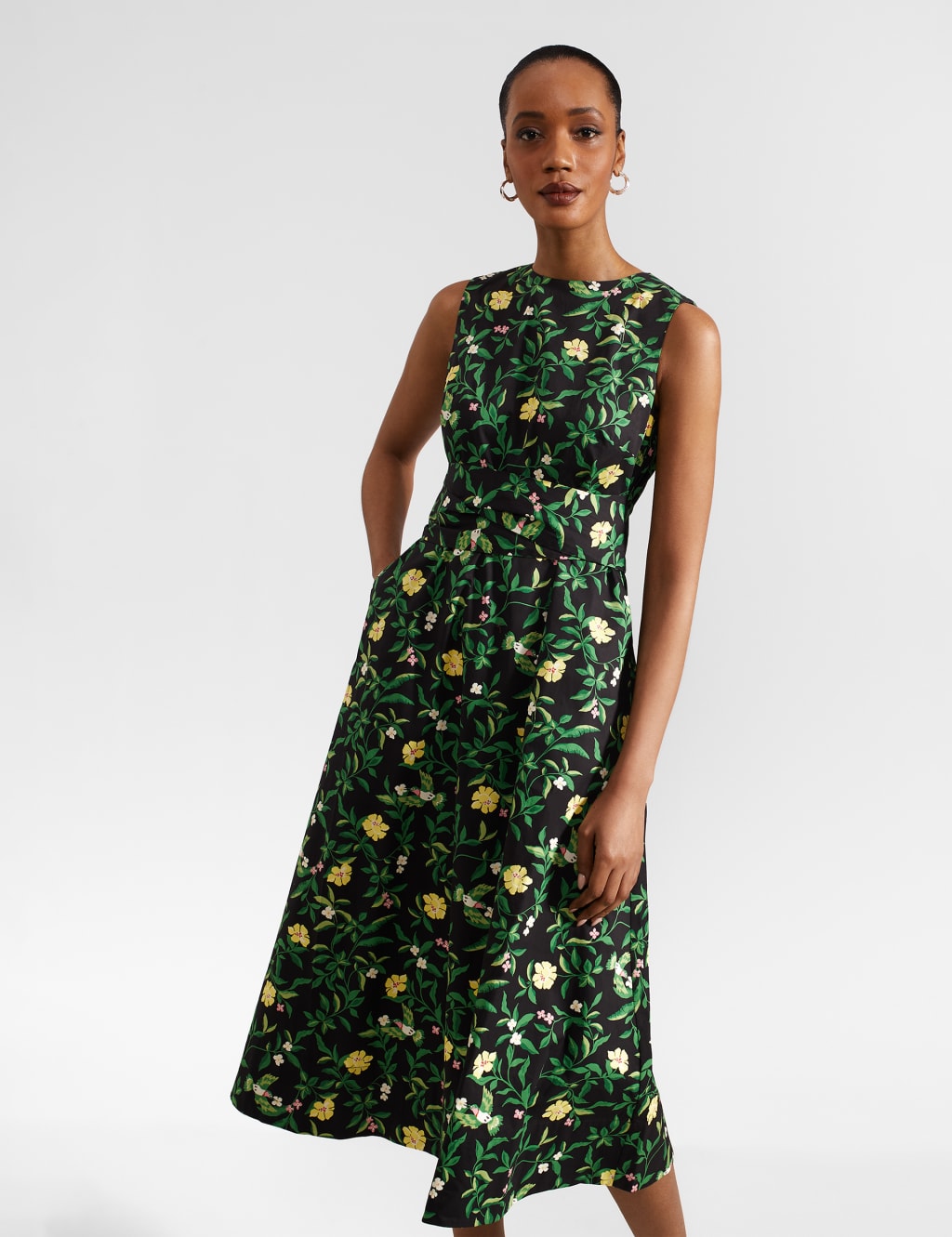 M&s floral midi dress discount