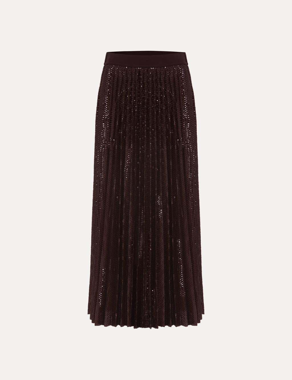 Sequin Pleated Midi Skirt