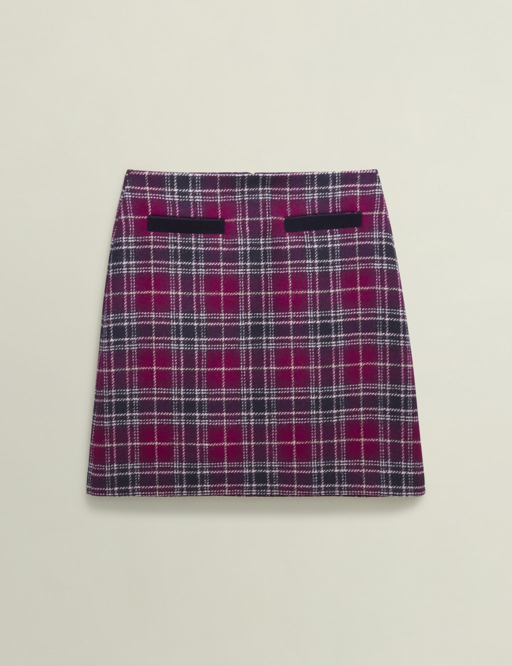 Pure Wool Checked Knee Length A-Line Skirt | HOBBS | M&S