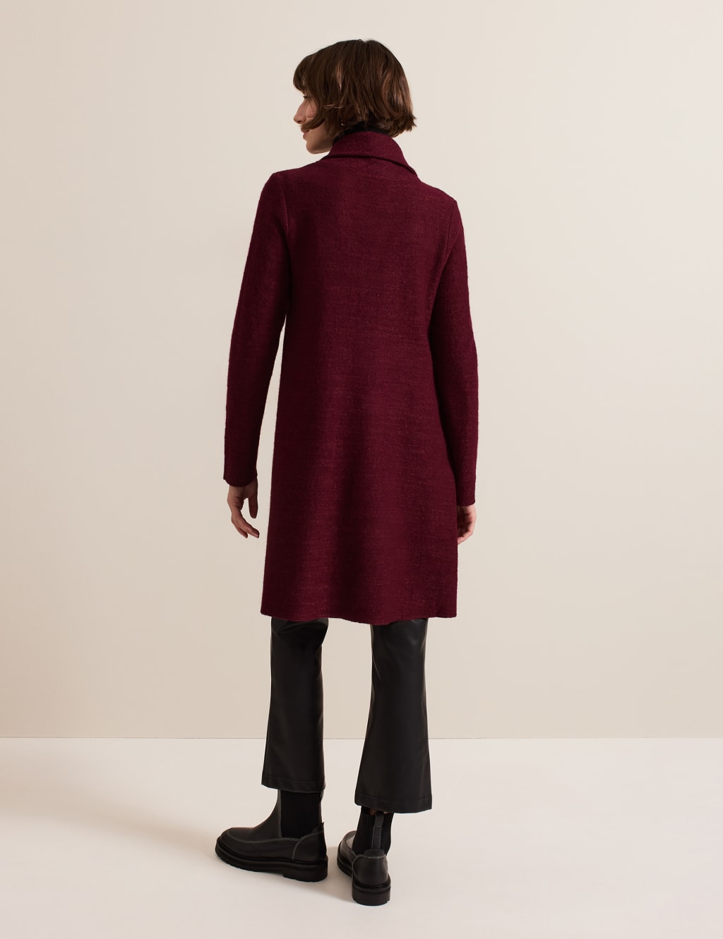 Wool Blend Shawl Collar Coatigan 3 of 9