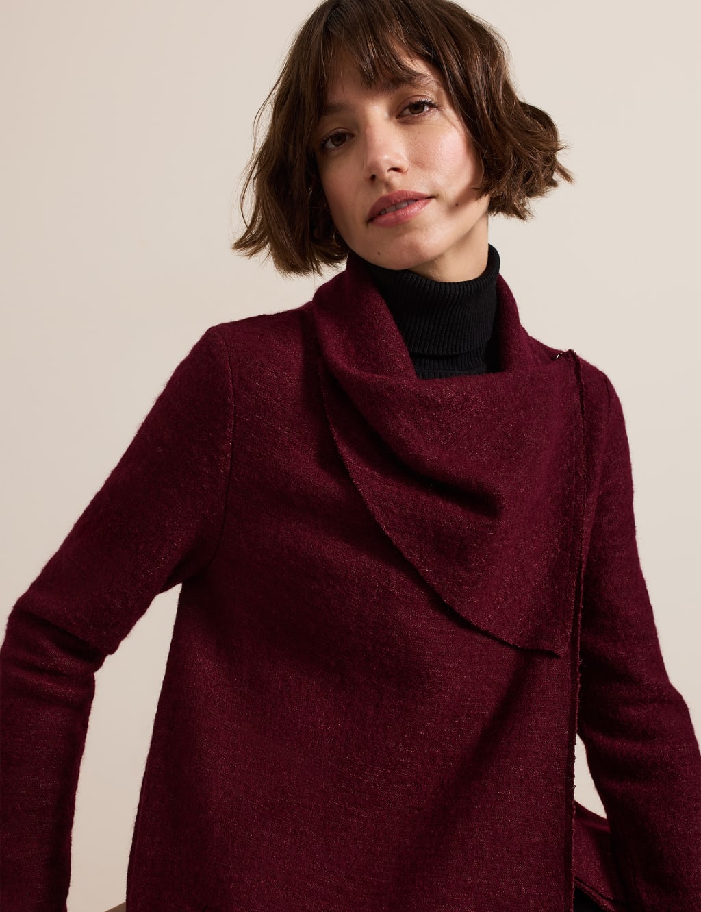 Wool Blend Shawl Collar Coatigan 5 of 9